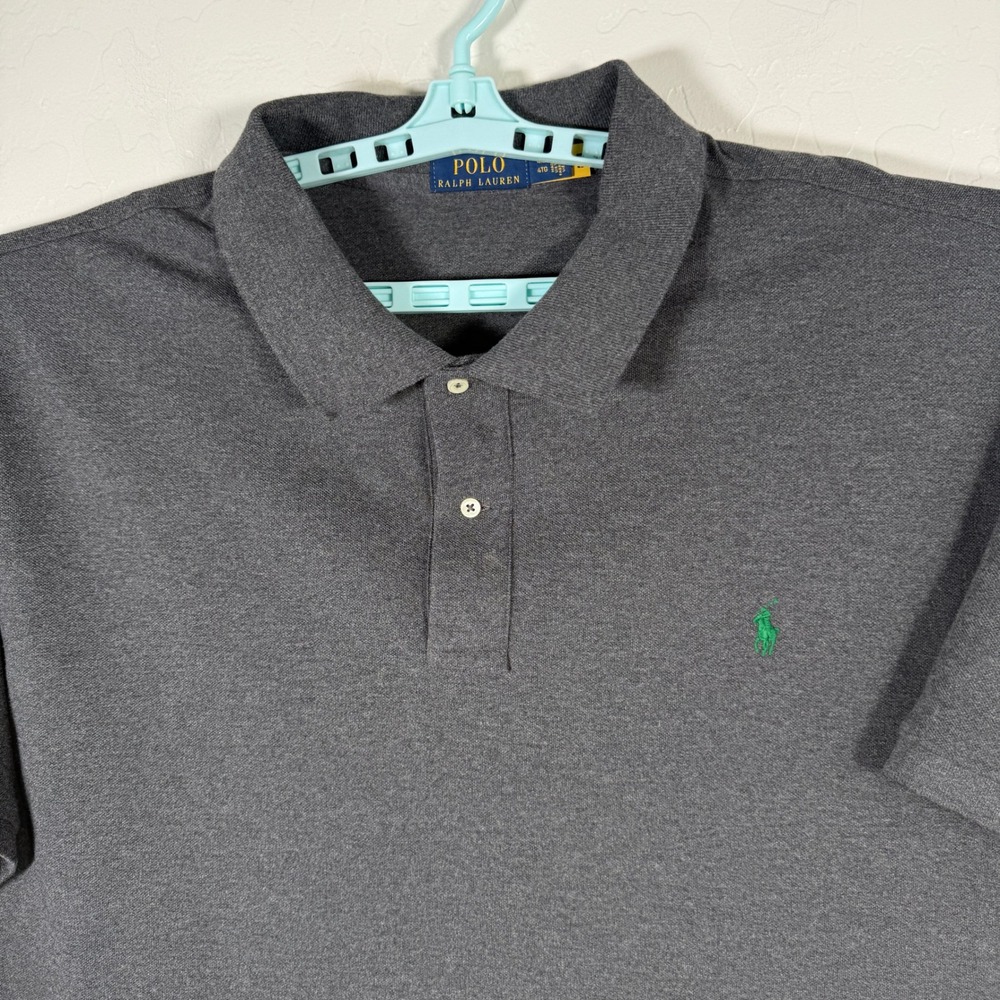 Polo Ralph Lauren Polo Shirt Mens 4XB Gray Pony Logo Short‎ Sleeve Casual - Picture 2 of 7
